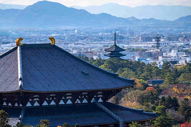 東大寺の見える奈良の街並み