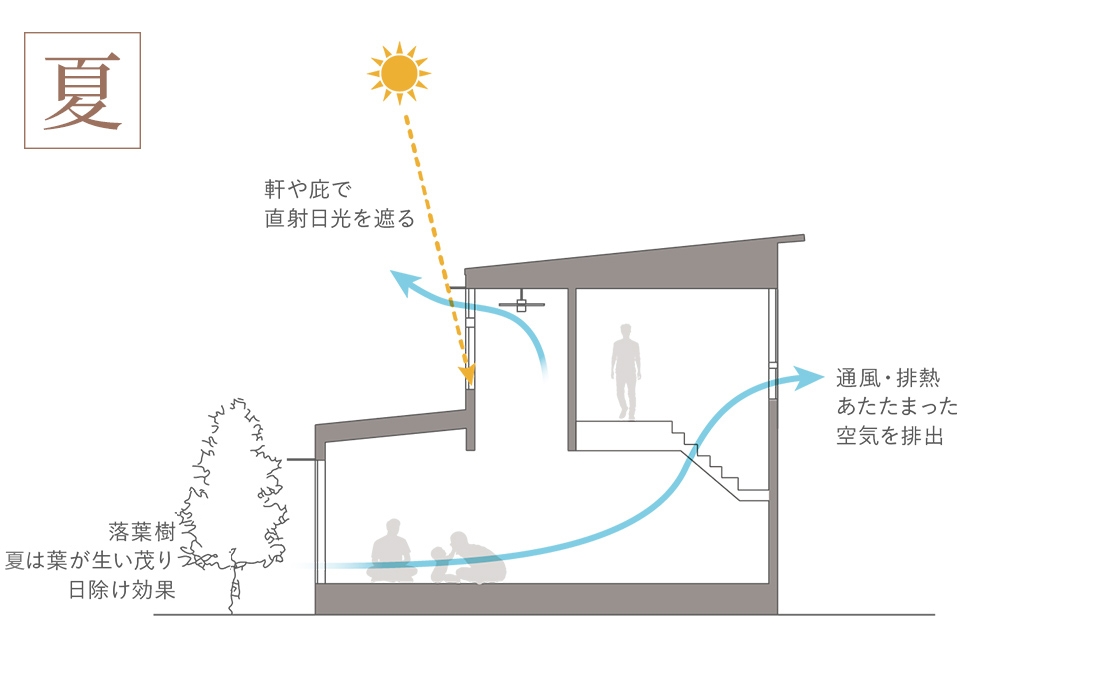 パッシブデザイン設計イメージ夏